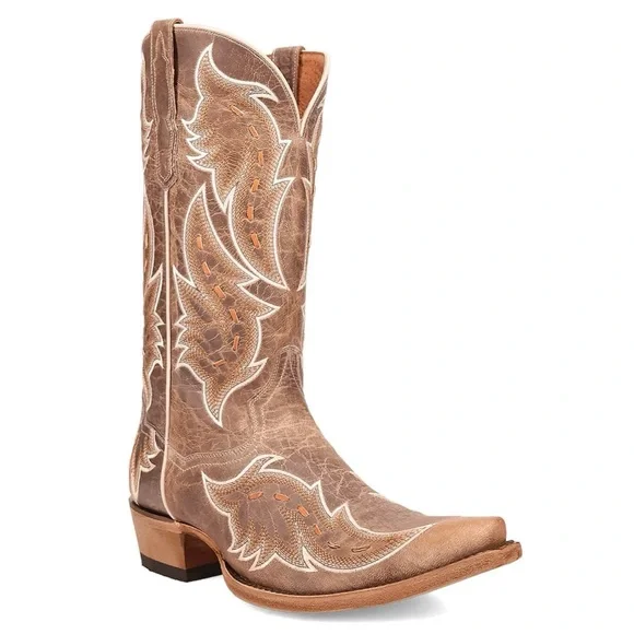 Dan Post NEW Men’s Racer Leather Boot Size 7 Snip Toe Cowboy Boots - Picture 1 of 6